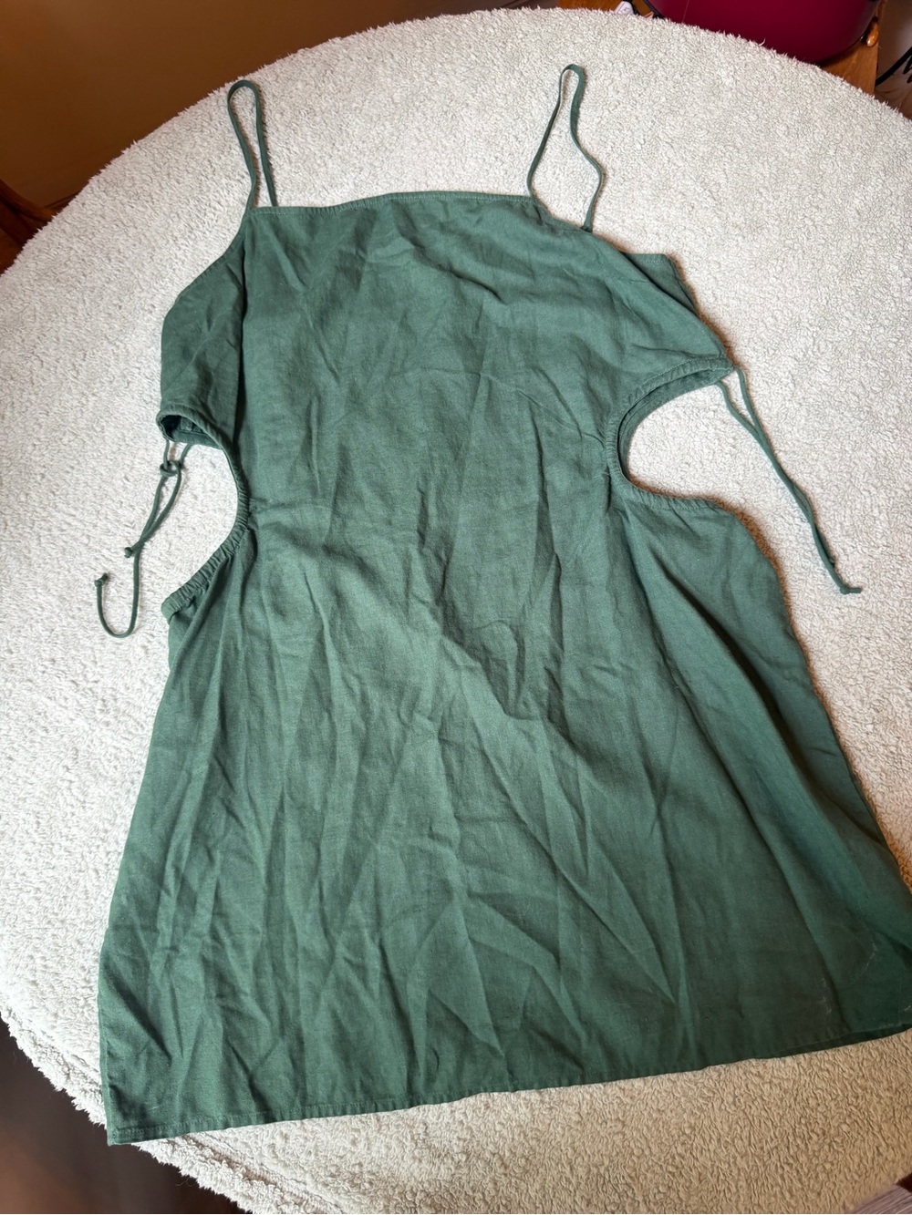 Aerie Green Side Cut Out Linen Dress Size XL
